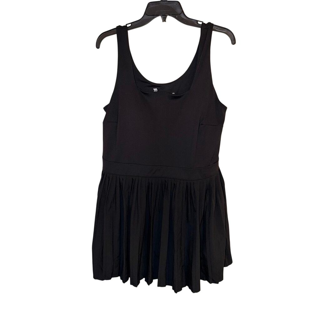 All in Motion Women’s XXL Black Athletic Pleated Tennis Dress with Shorts